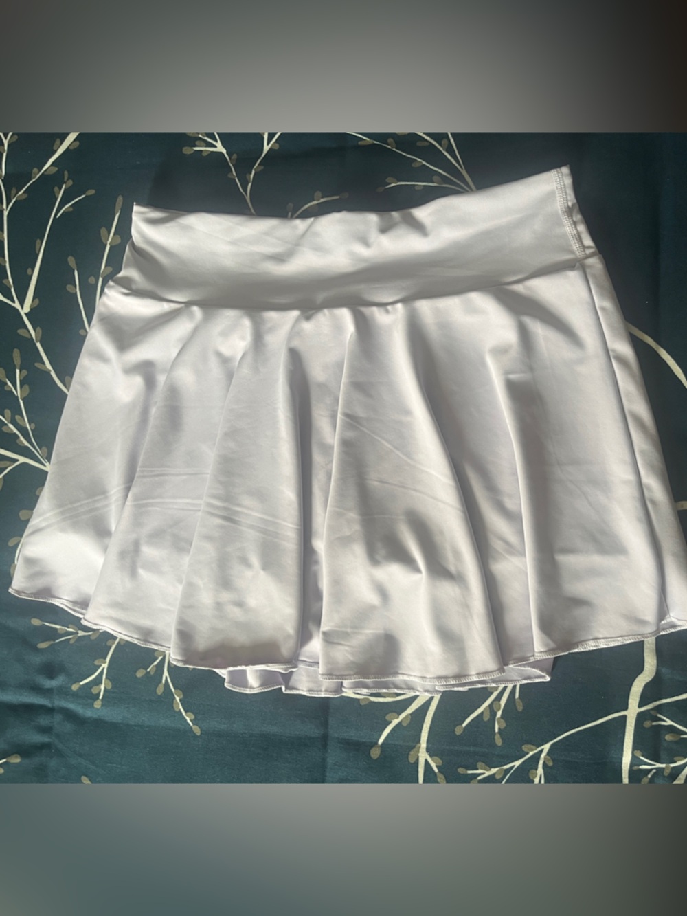 White Flared Satin Skater Skirt - Women's